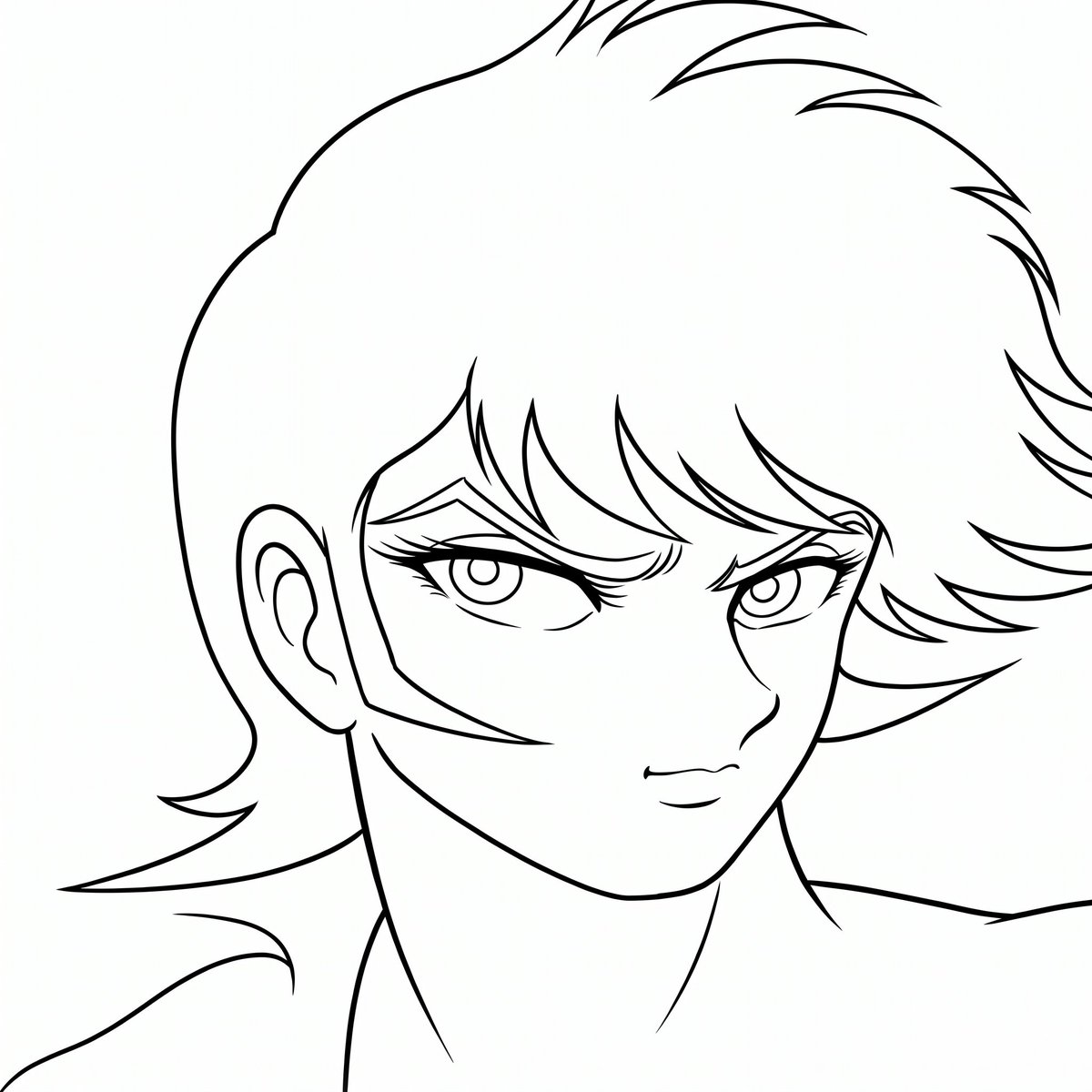 GPT Image 2 example showing line art transformed into a finished character direction